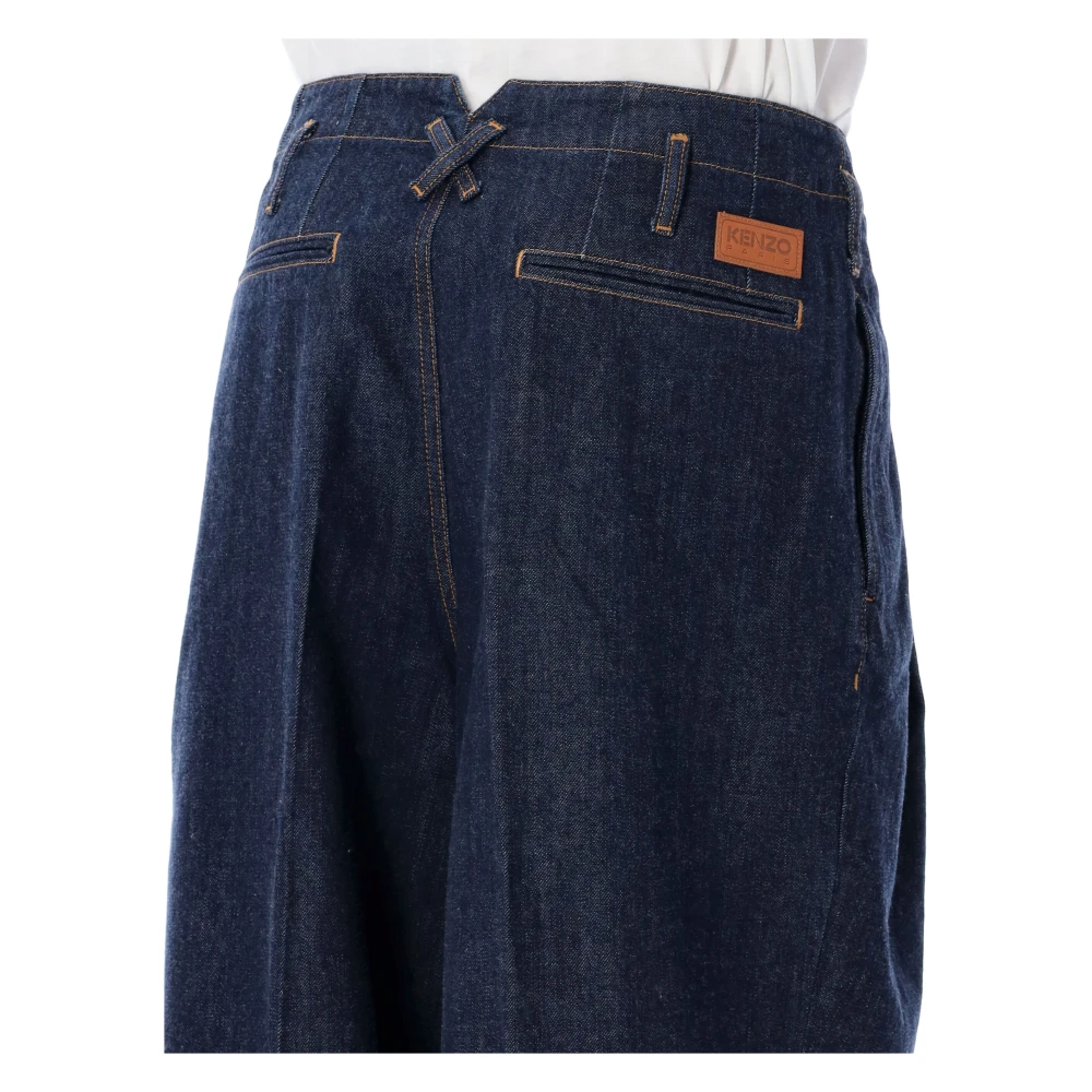 Kenzo Blauwe Wide-Leg School Boy Fit Jeans Blue Heren