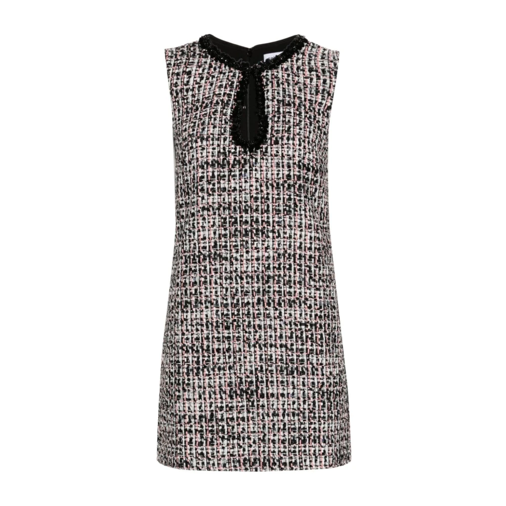Self Portrait Zwarte Bouclé Jurk met Versieringen Multicolor Dames