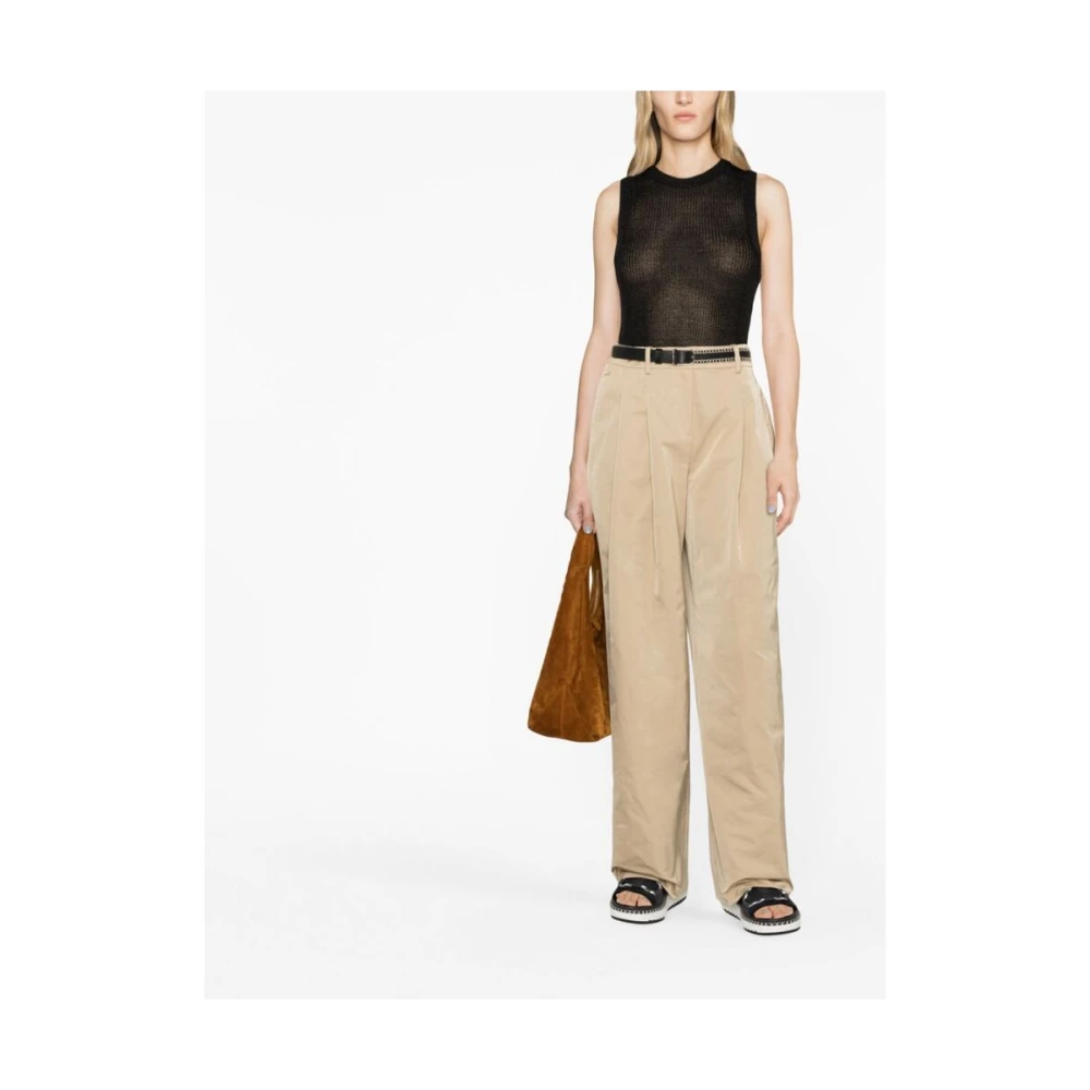 LOW Classic Zwarte Gebreide Mouwloze Top Black Dames