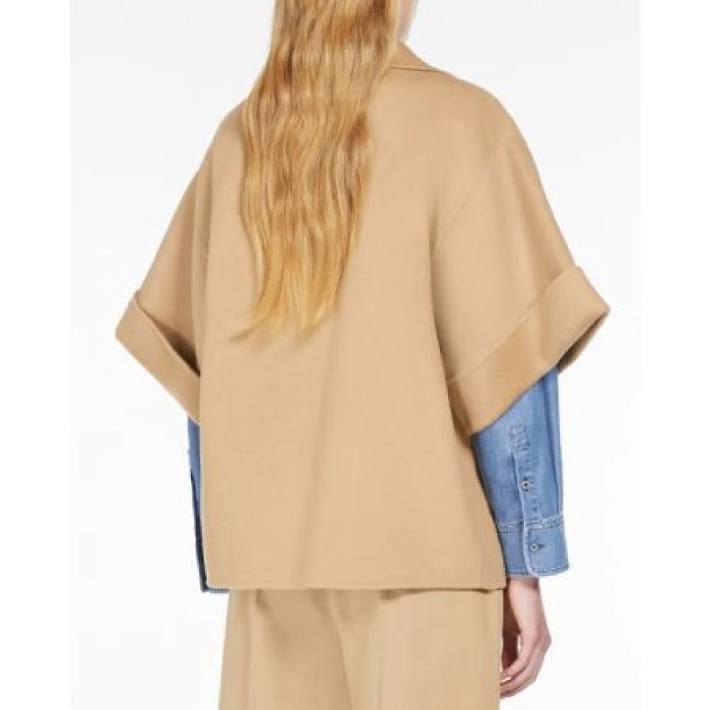 Max Mara Weekend Korte Kamelenwollen Jas Beige Dames