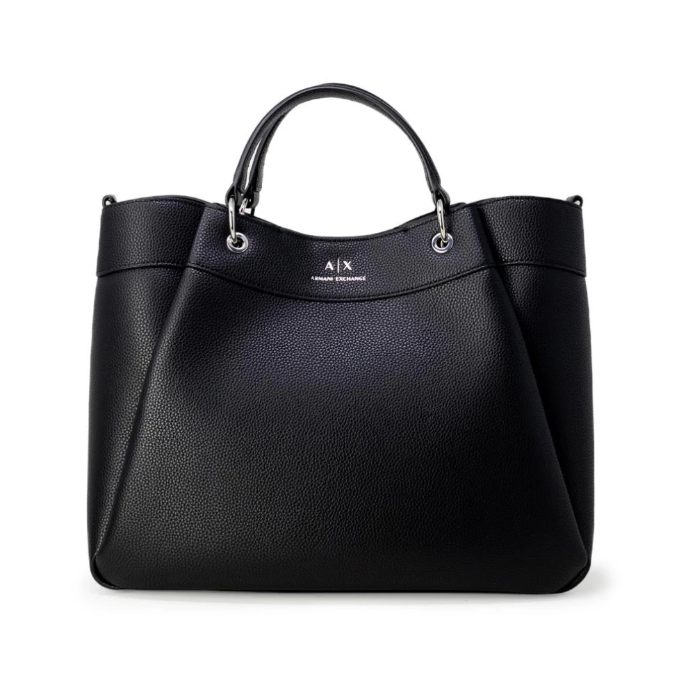 Armani Exchange Women's Black Structured Tote Handbag