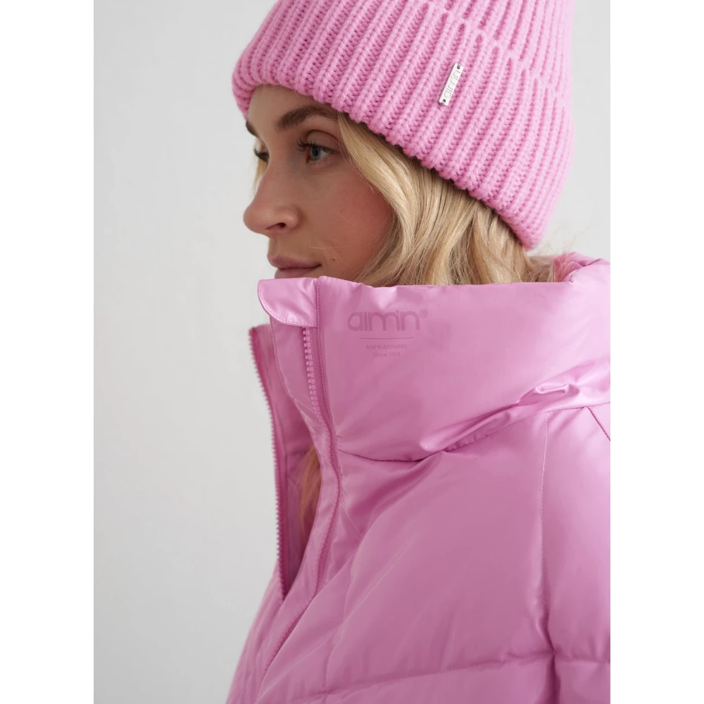 Aim'n Peony Pink Diamond Quilt Puffer Jacket Pink Dames