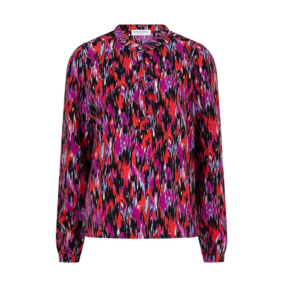 Lofty Manner Fie Blouse met Lange Mouwen Pink Dames