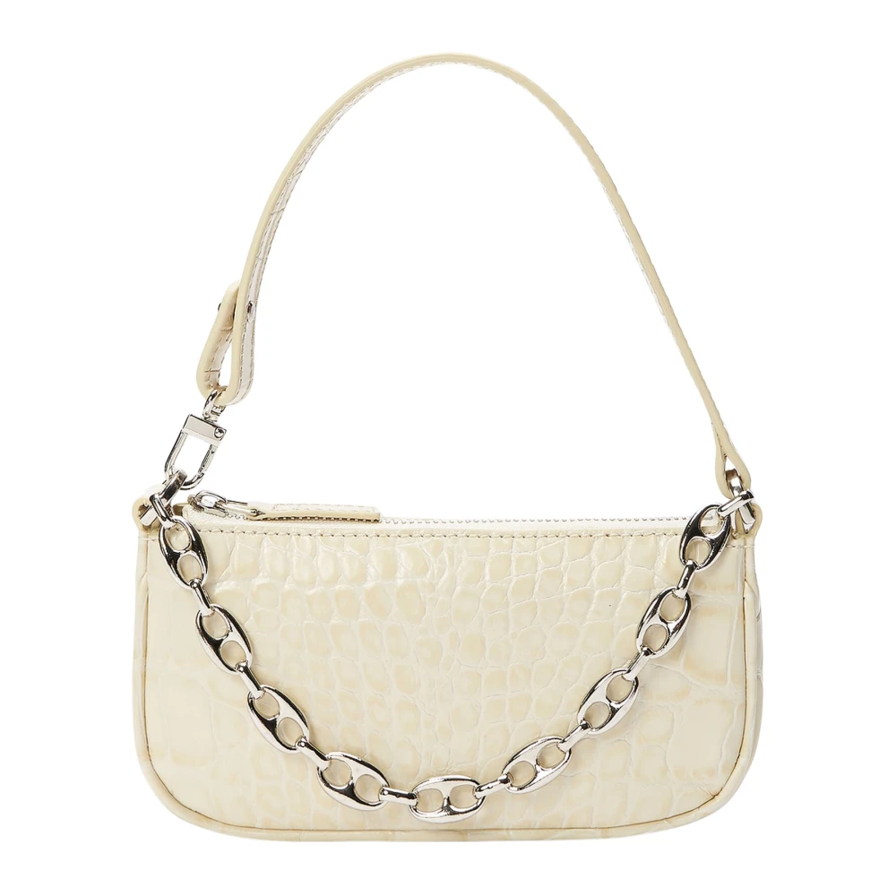 By Far Women's Beige Mini Rachel Crocodile Embossed Shoulder Bag - Shoulder Bags - One Size - Bags