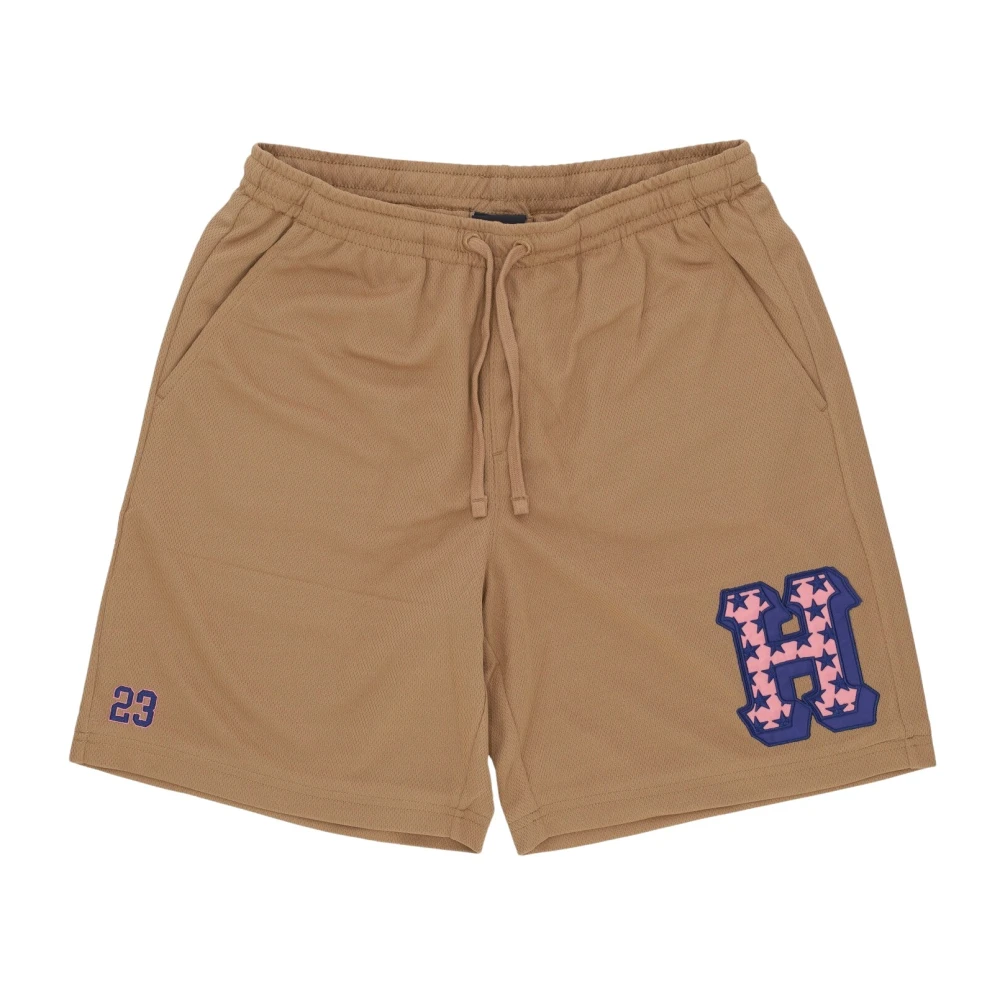 HUF Basketbalshorts met Trekkoord Taille Brown Heren