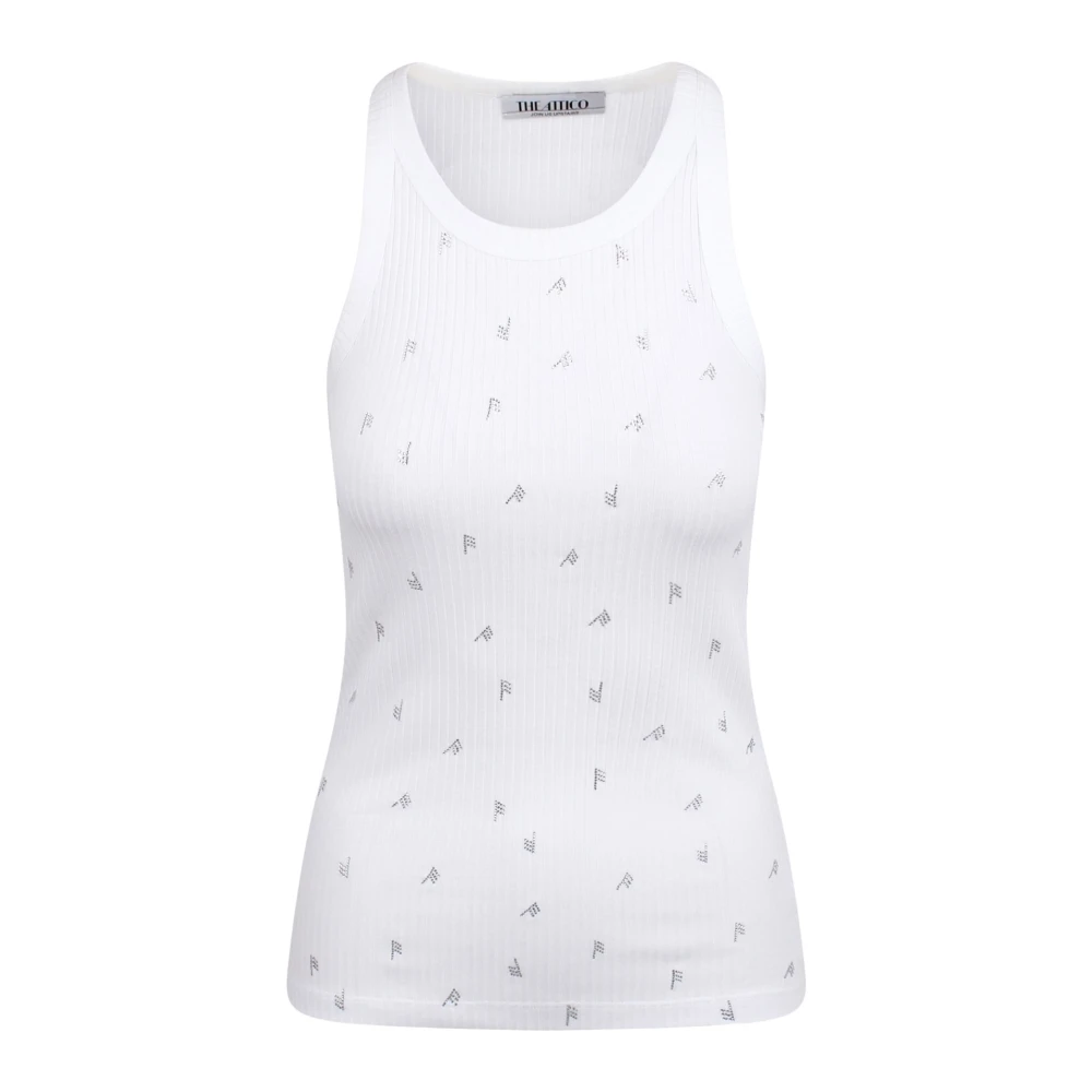 The Attico Tanktop met kristallen White Dames