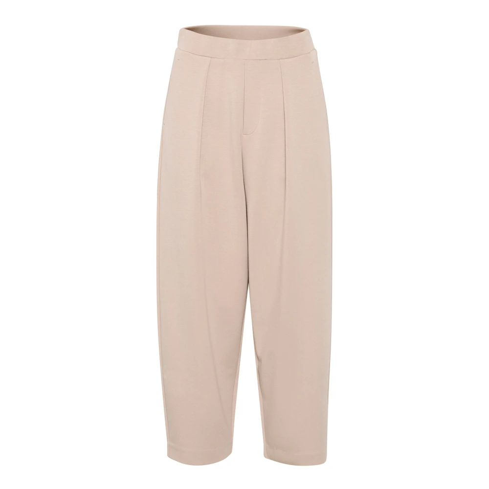 Inwear Beige Relaxed Clay Trousers - Female - Wide Trousers - Xs - Trousers