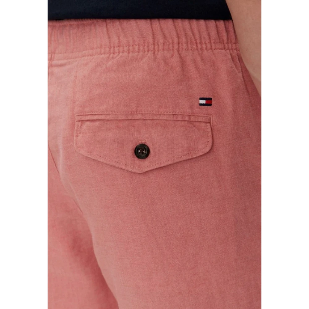 Tommy Hilfiger Heren Linnen Shorts Harlem Stijl Red Heren