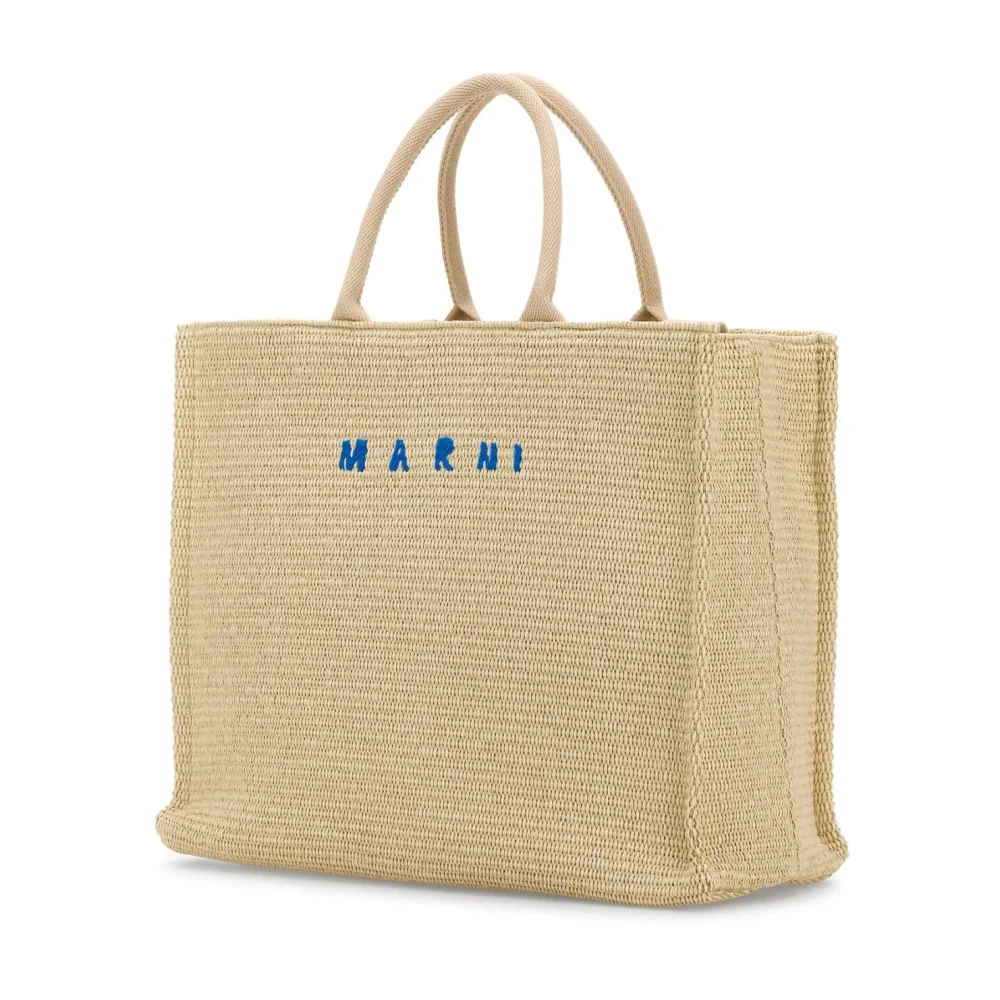 Marni Raffia Winkel Tas Beige Dames