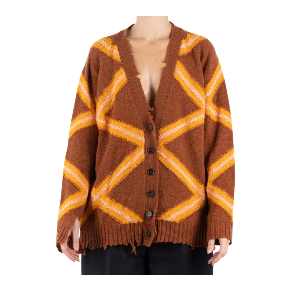 Marni Bruin Oranje Katoenen Vest Multicolor Dames
