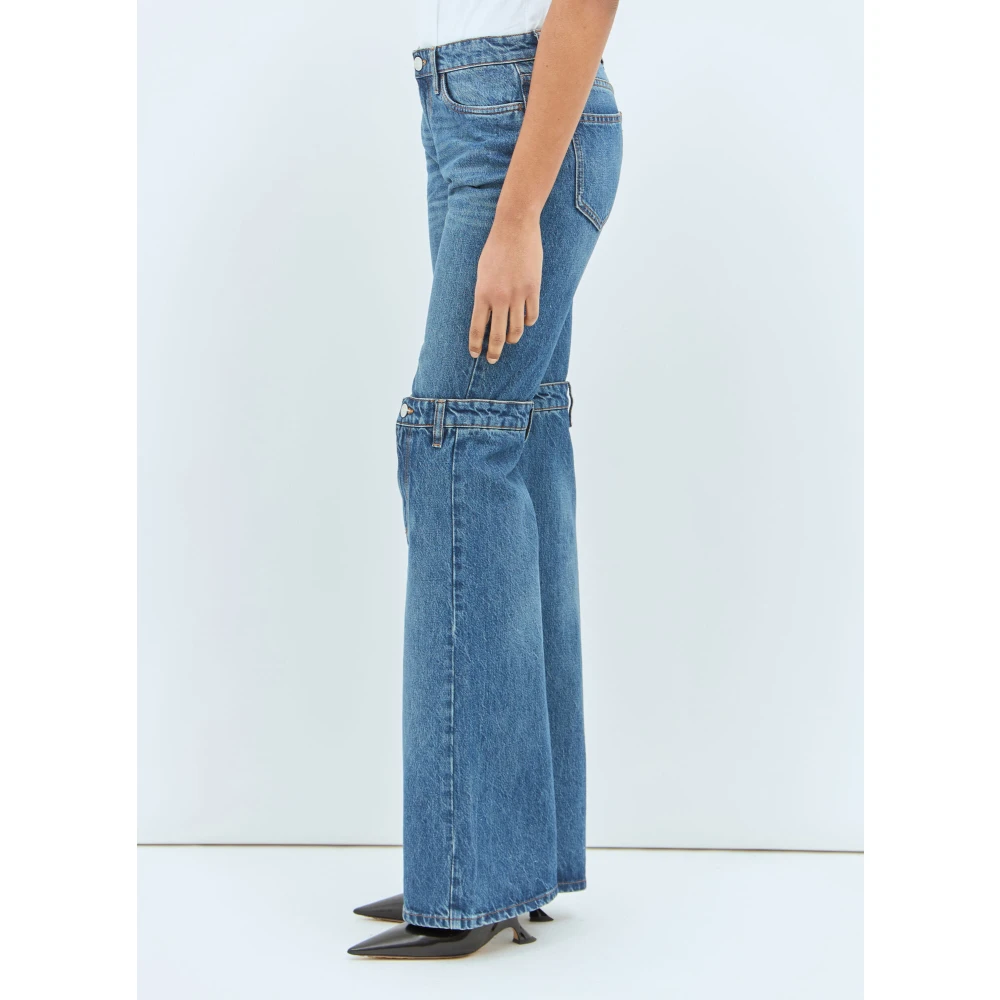 Coperni Open-Knie Straight-Leg Jeans Blue Dames