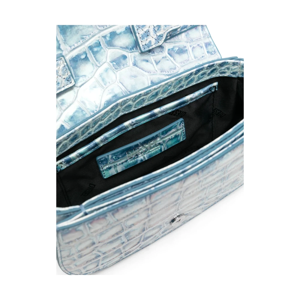 Diesel Lichtblauwe Foldover Top Tas Blue Dames