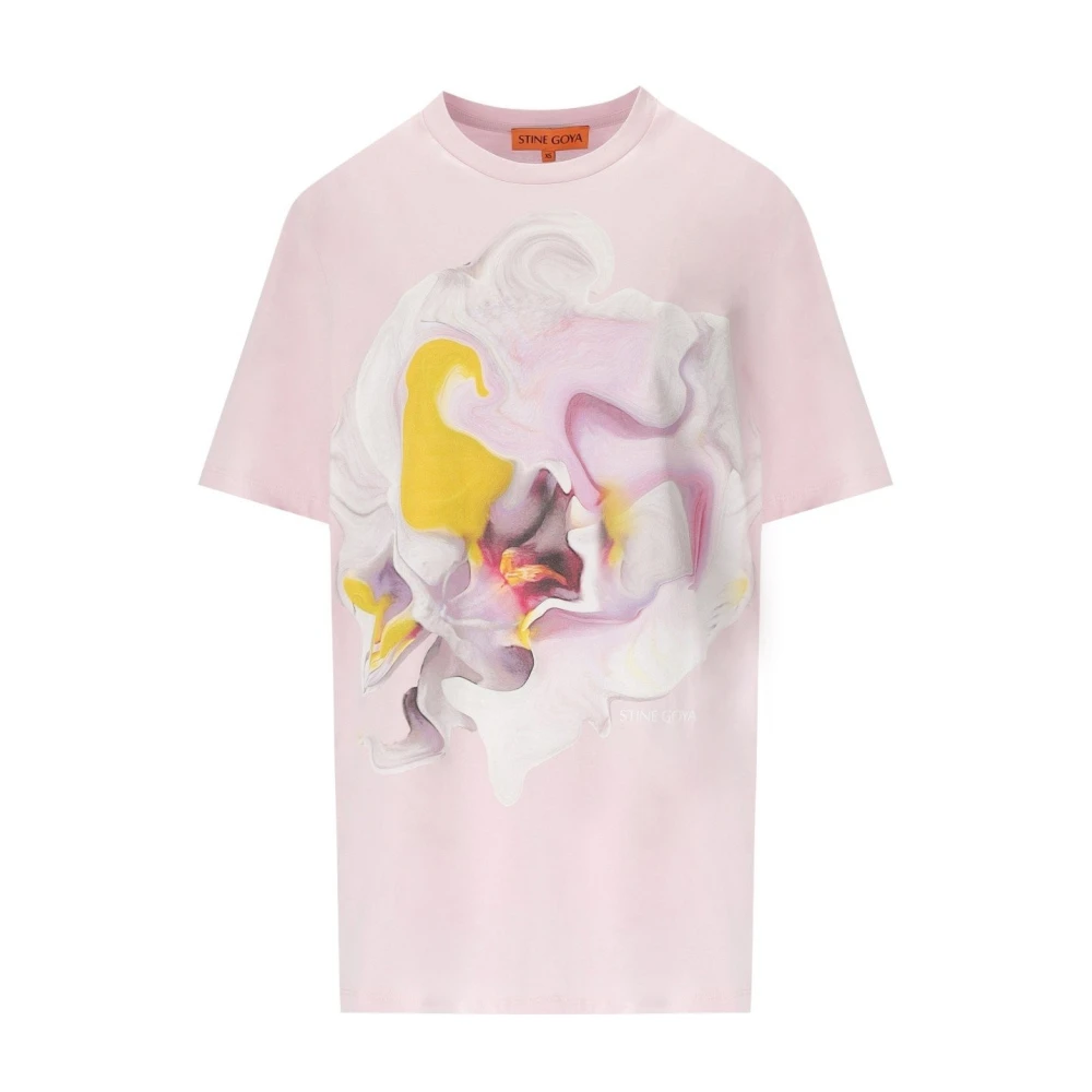 Stine Goya Bloemenprint Roze Katoenen T-shirt Pink Dames