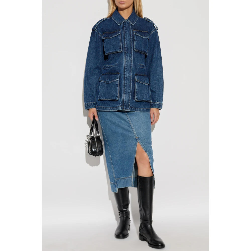 Self Portrait Denim jas Blue Dames