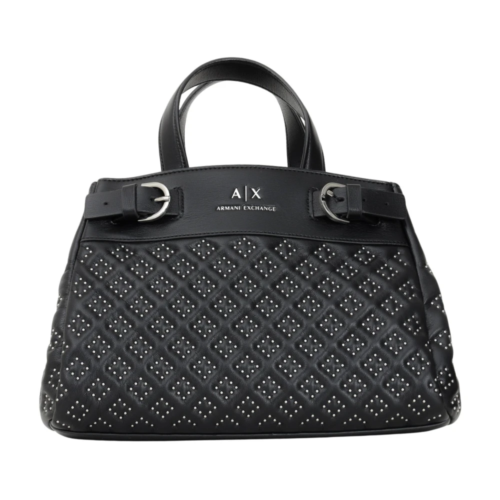 Armani Exchange Zwarte handtas met studs Black Dames