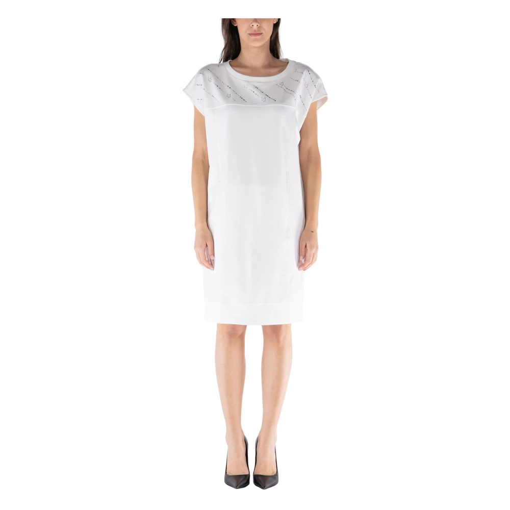 Liu Jo Elegant kort klänning med strass White, Dam