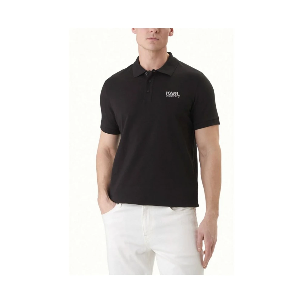 Karl Lagerfeld Men's Black Polo Shirts, L, Polo Shirt