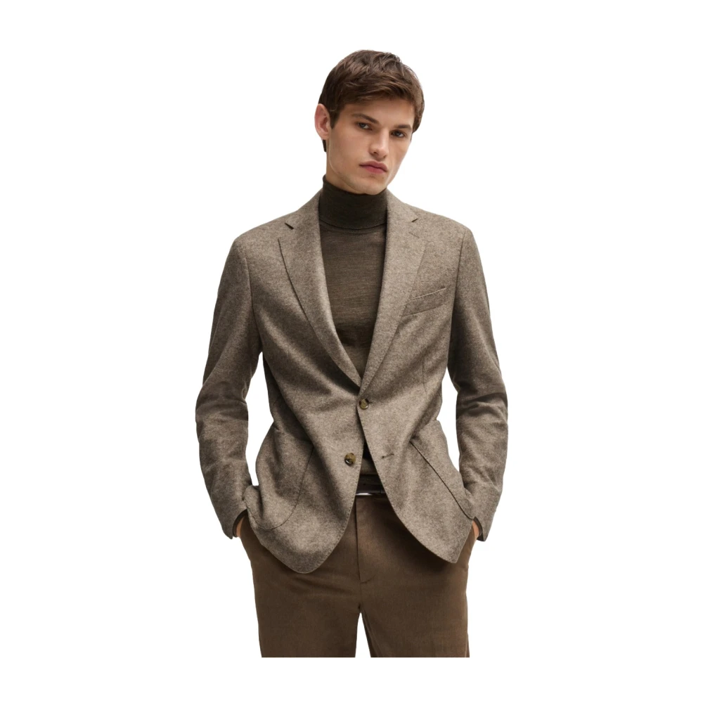 Hugo Boss Stretch jersey en wollen jas Beige Heren