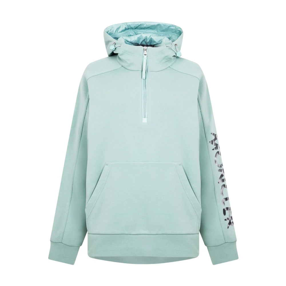 Moncler Reflekterande Logo Hoodie Aqua Grön Green, Dam