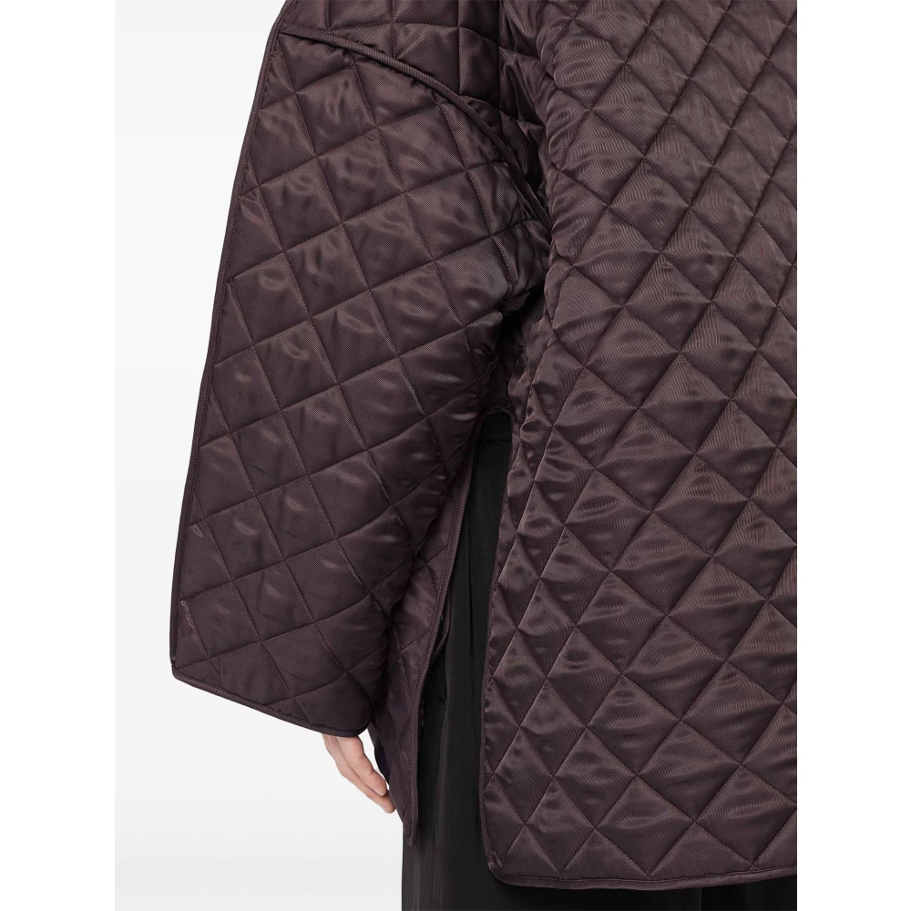 Jil Sander Bruine Oversized Gewatteerde Jas Brown Heren