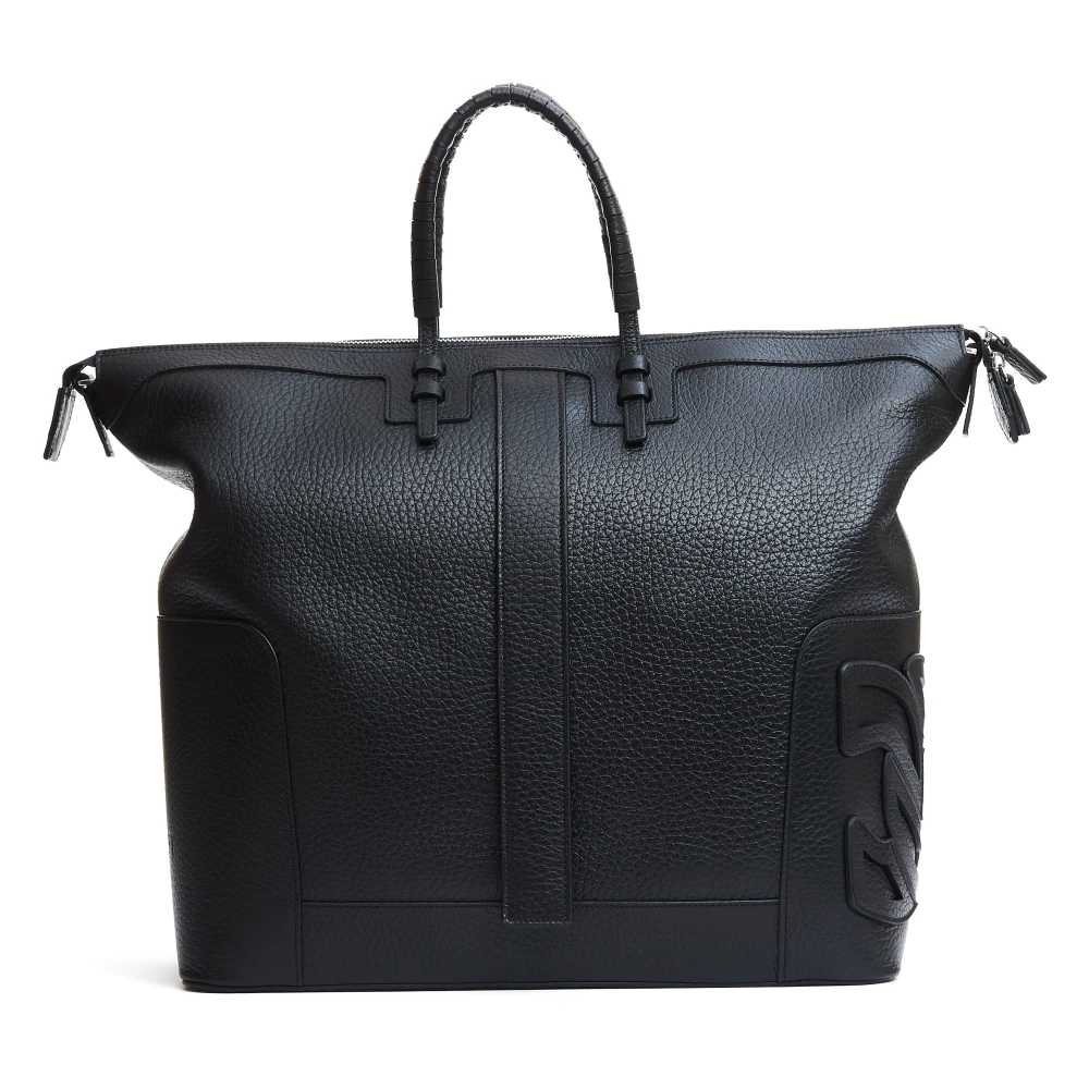 Casadei Zwarte Gehamerde Leren Schoudertas Black Dames