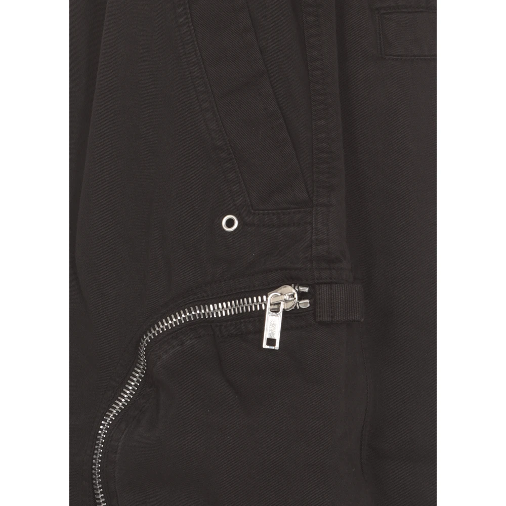 Rick Owens Zwarte katoenen Bermuda shorts met zakken Black Heren