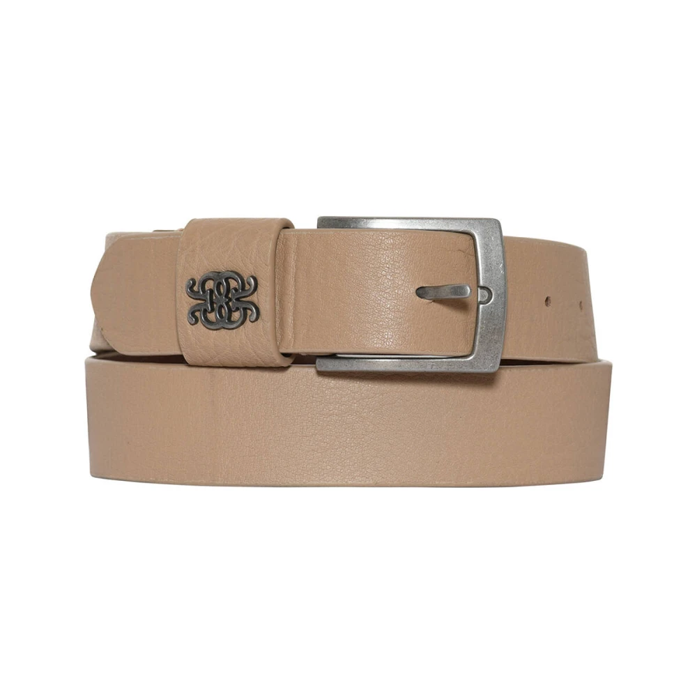 Gustav Kristallen Leren Riem Beige Dames