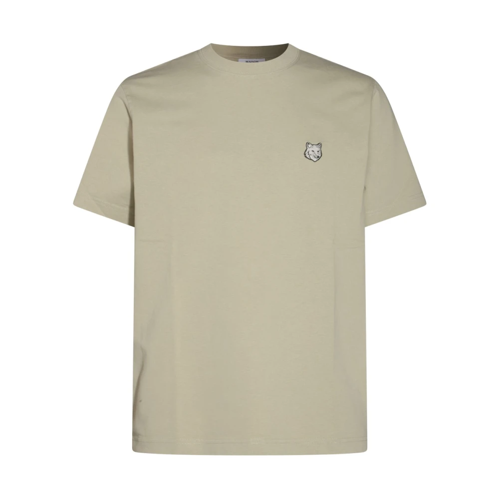 Maison Kitsuné Beige Katoenen Logo T-shirt Beige Heren