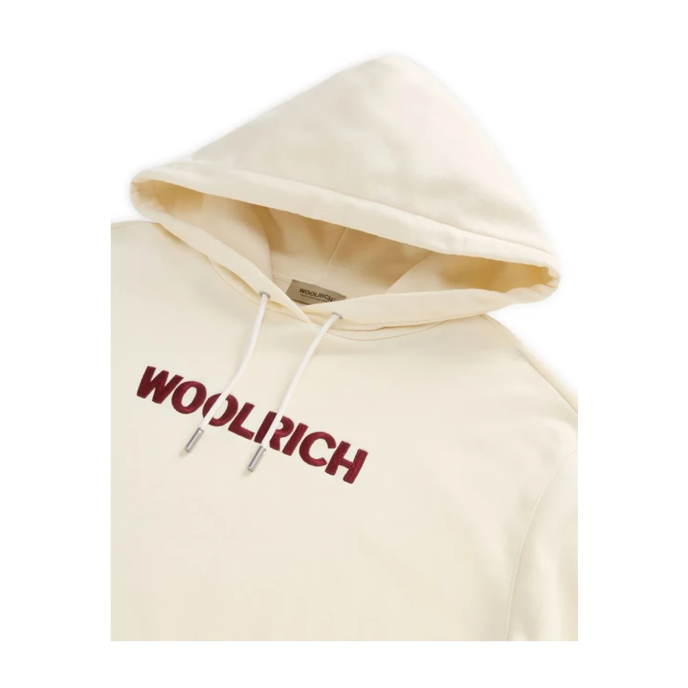 Woolrich Witte Fleece Katoenen Trui White Dames
