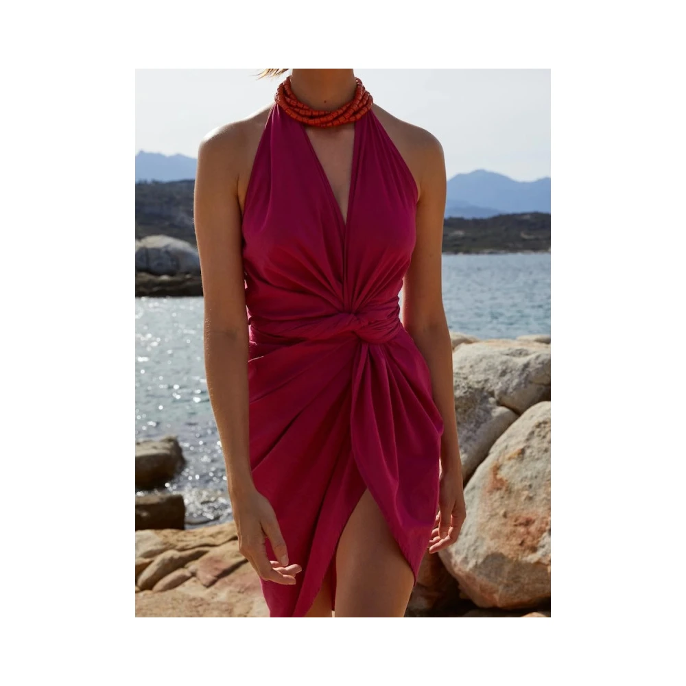 Mare Di Latte Omkeerbare Camelia Pareo Jurk Red Dames