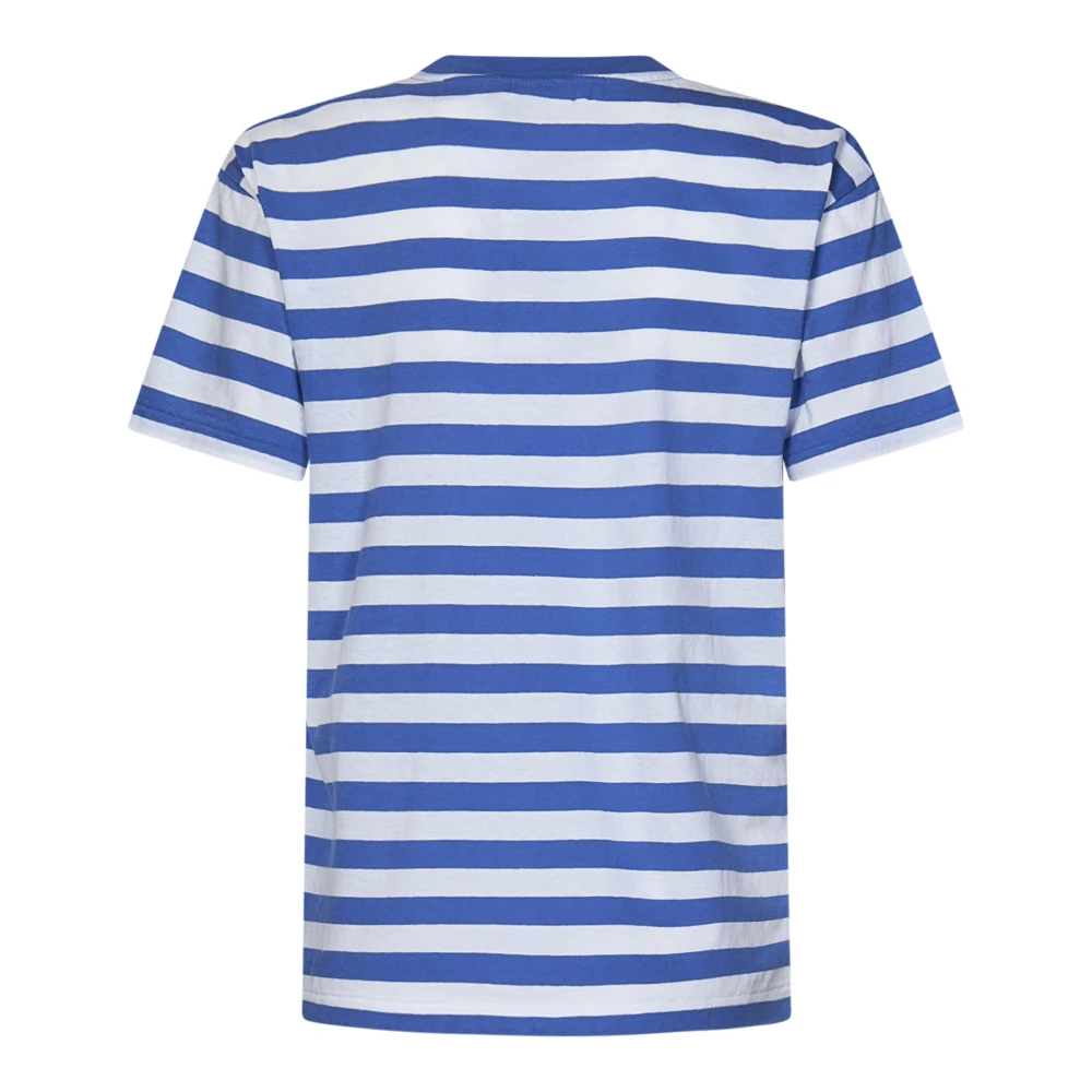 Polo Ralph Lauren Blauwe Gestreepte T-shirts en Polos met Berenprint Blue Dames