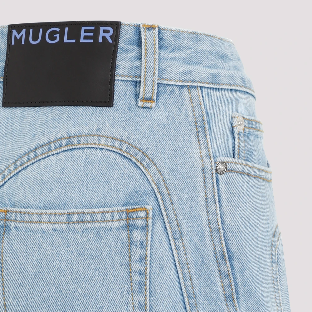 Mugler Lichtblauwe Katoenen Jeans Blue Dames