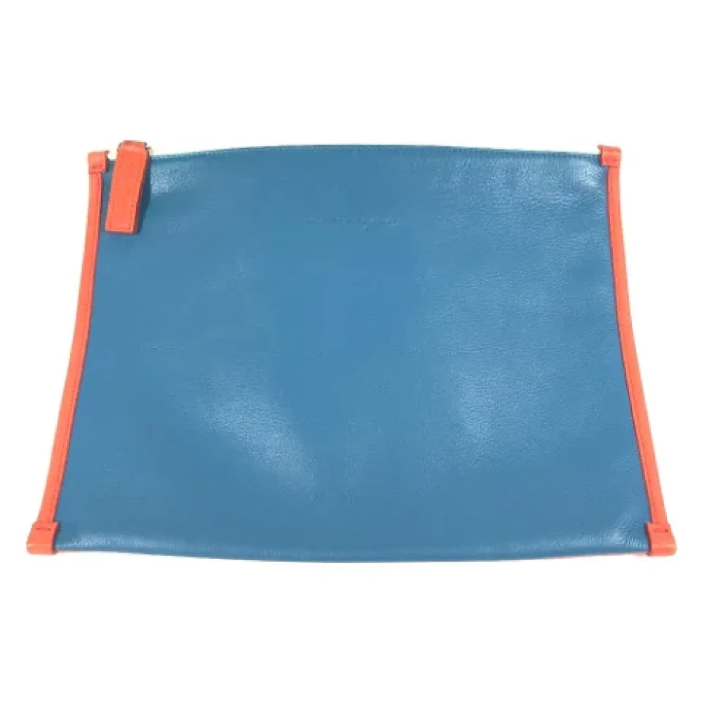 Salvatore Ferragamo Pre-owned Leather clutches Blue Dames