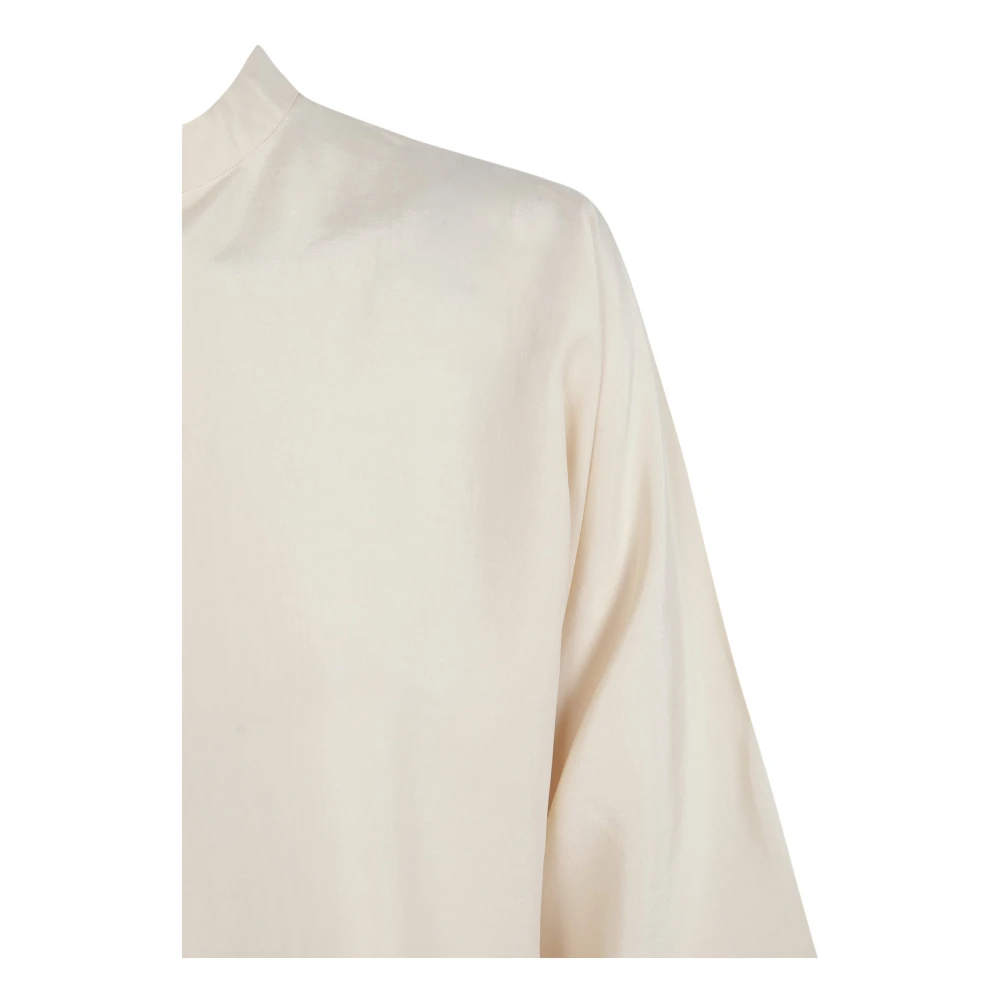 Cortana Zijden Vanille Shirt met Mao Kraag Yellow Dames