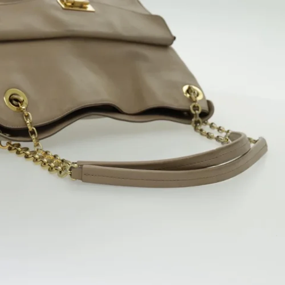 Salvatore Ferragamo Pre-owned Leather handbags Beige Dames