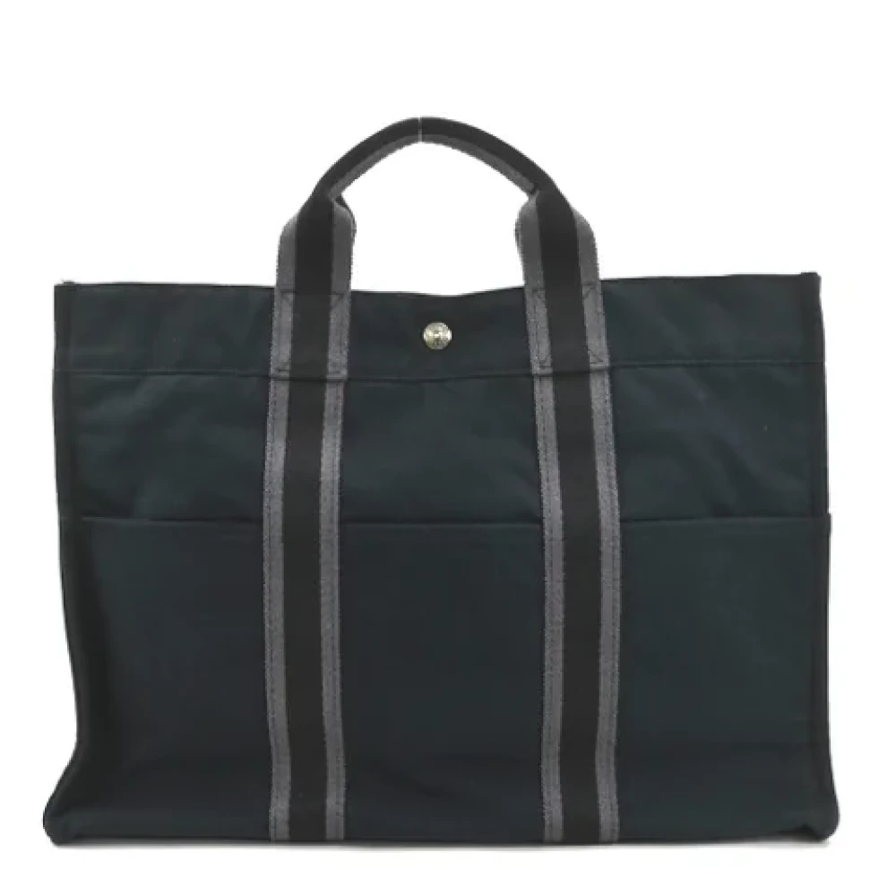 Hermès Vintage Pre-owned Cotton handbags Blue Dames