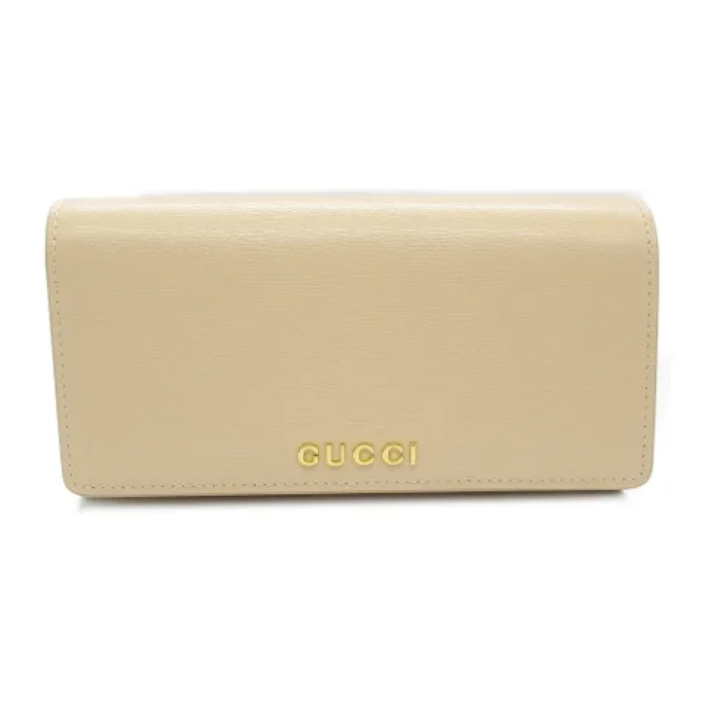Gucci Vintage Pre-owned Leather wallets Beige Dames