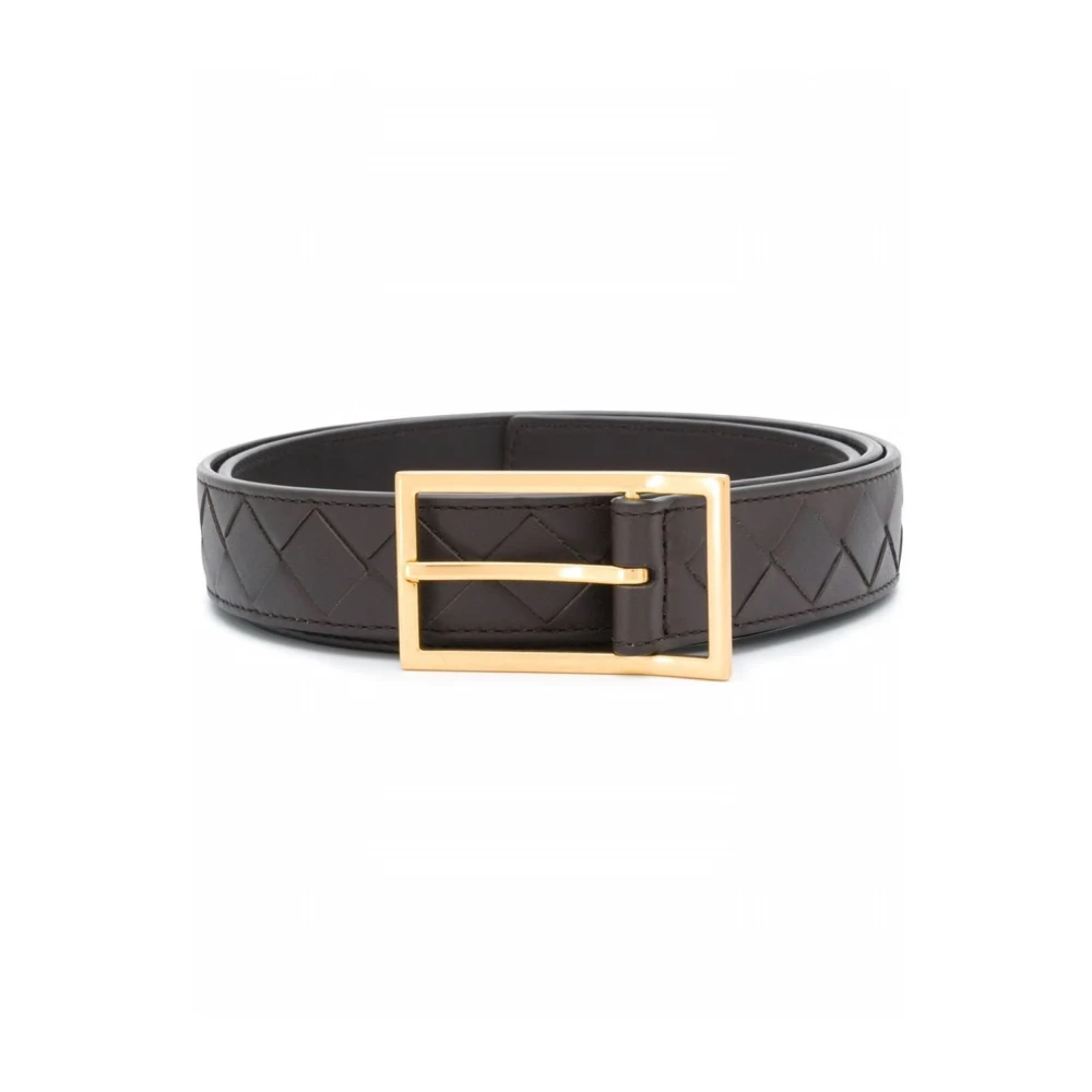 Bottega Veneta Gouden Fond Riem 2132 Brown Heren