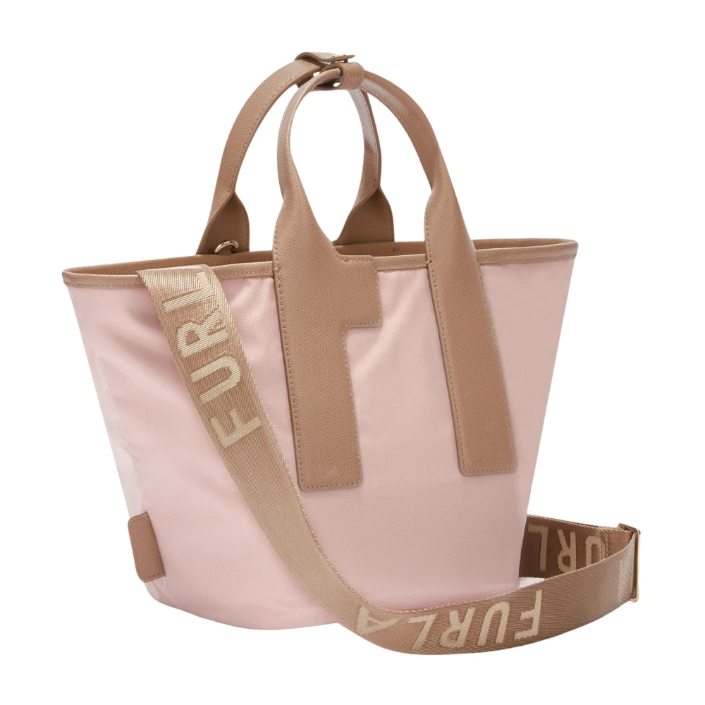 Furla Lichtgewicht Nylon Tote Tas Beige Dames