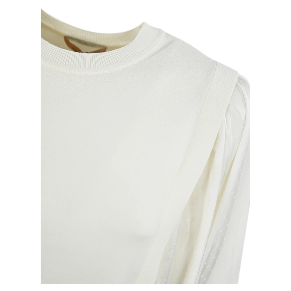 Twinset Satin Effect Sweaters White Dames