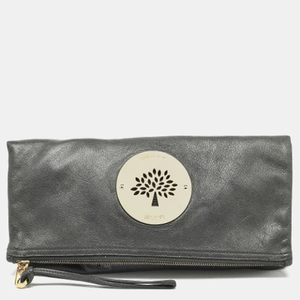 Mulberry Pre-owned Leather clutches Gray Dames