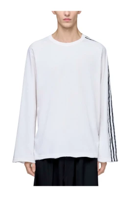 Y-3 Raw Edge 3 Stripes Långärmad T-shirt