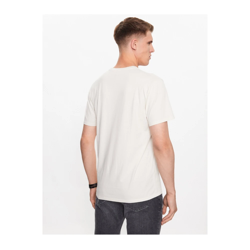 Guess Fashion Week Katoenen T-shirt Blancs Beige Heren