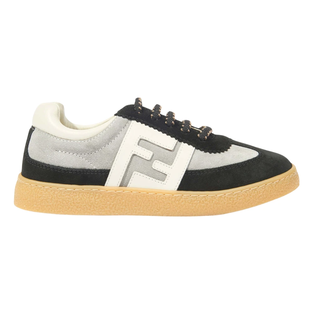 Fendi Unisex Kids Black Leather Ff Logo Trainers - Kids Sneakers - 31 Eu - Kids