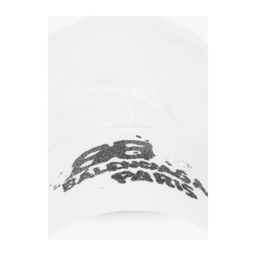 Balenciaga Baseball Cap met ritssluiting en band White Heren