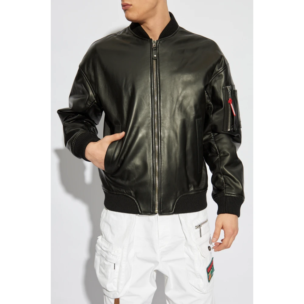 Dsquared2 Leren jas Black Heren