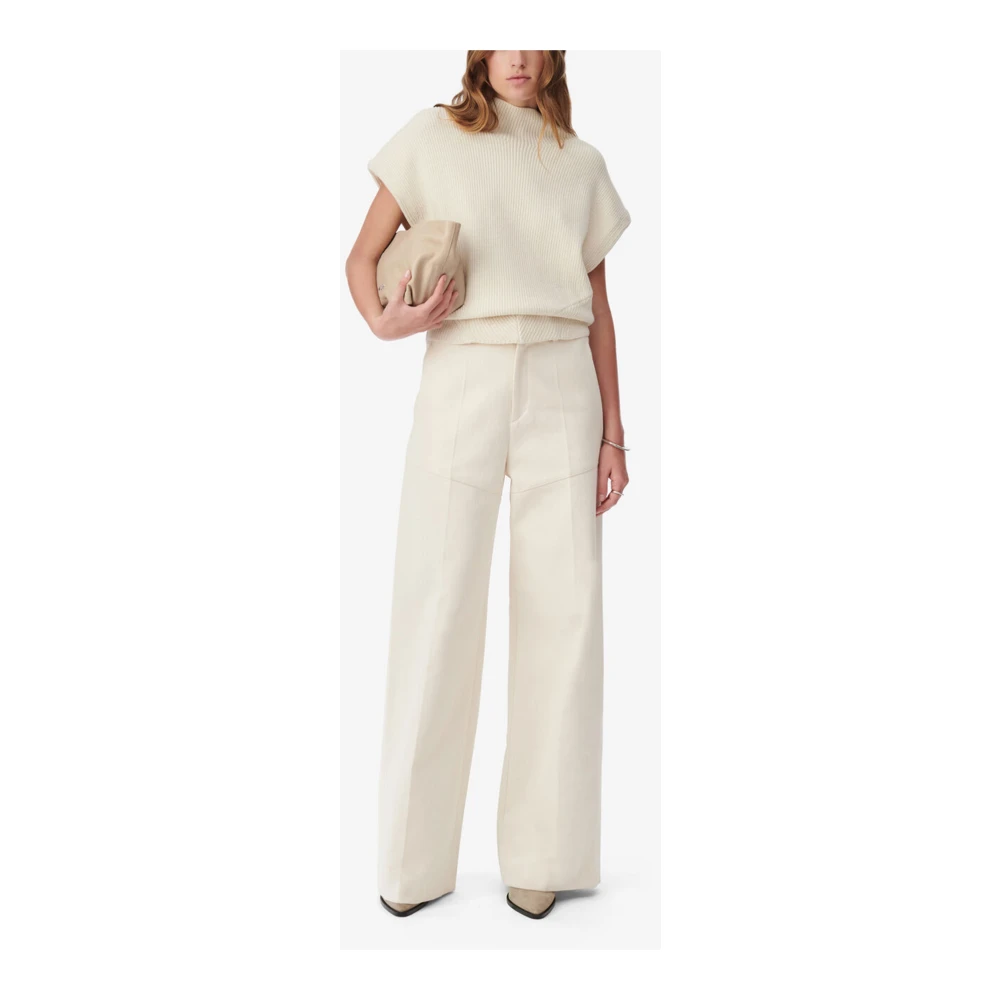 IRO Gebreide Beige Trui met Ritssluiting Beige Dames