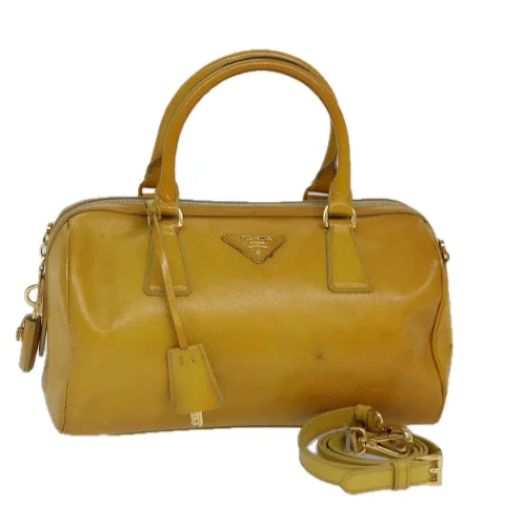 Prada Vintage Pre-owned Leather prada-bags Yellow Dames