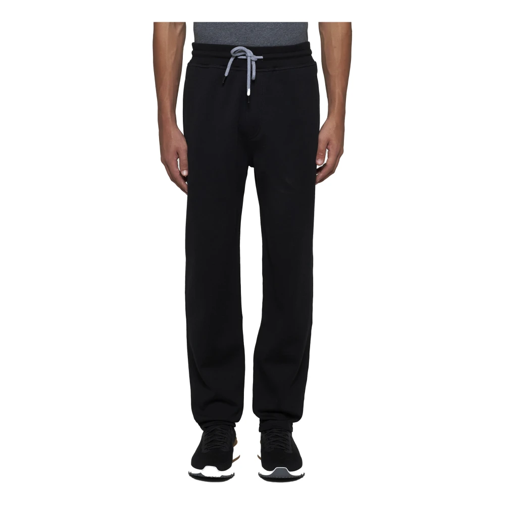 BRUNELLO CUCINELLI Zwarte Sweatpants Elastische Taille Rechte Pijp Black Heren