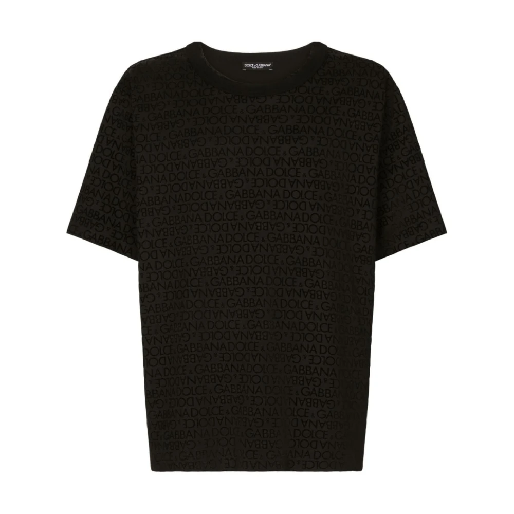 Dolce & Gabbana Logo-Print Katoenen T-Shirt Black Heren